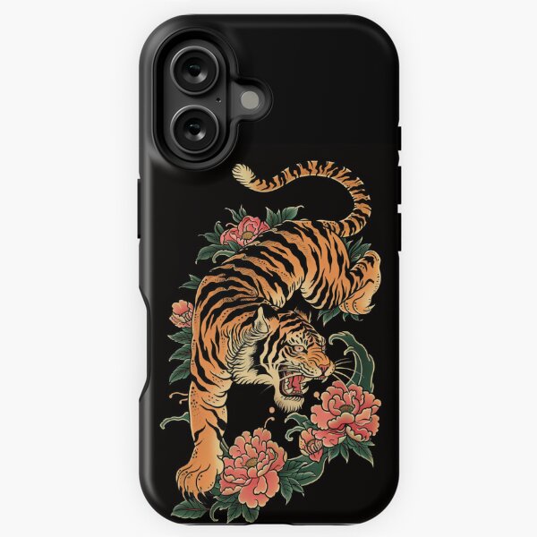 Artikel-Vorschau von Japanischer Tiger mit rosa Blumen, designt und verkauft von xiao xuans.