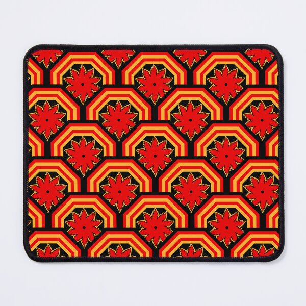 Item preview, Red Floral Pattern in Gold-Orange Octagonal Frames designed and sold by Kittaya  Saemee.