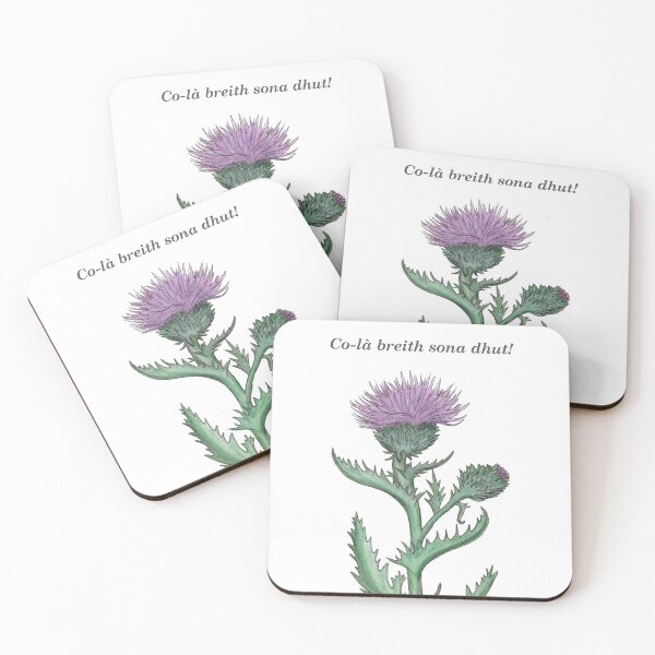 Item preview, happy birthday! | co-là breith sona dhut! (Scottish Gaelic) with watercolour thistle designed and sold by Mamaidh Made.