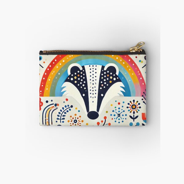 Item preview, Scandinavian Folk Art Rainbow Animals - Bright Beautiful Badger by heidiannemorris designed and sold by FOLK ART FUSION.