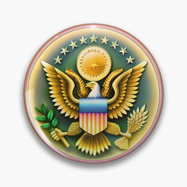 Item preview, Gold design Seal American Eagle Symbolic Art USA designed and sold by ART ATTACK ZONE.