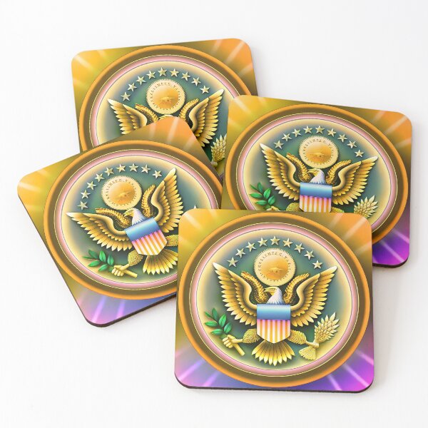 Item preview, Gold design Seal American Eagle Symbolic Art USA designed and sold by ART ATTACK ZONE.