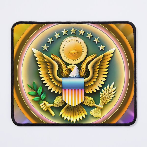 Item preview, Gold design Seal American Eagle Symbolic Art USA designed and sold by ART ATTACK ZONE.
