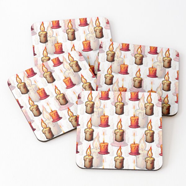Item preview, Burning Candle Light Pattern Design - White  designed and sold by PatternTitan.