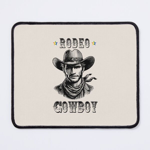 Item preview, Rodeo Cowboy, Classic pride flag graphic, Black and white cowboy graphic with pride rodeo star, cowboy up, western pride, wild west pride, western style, designed and sold by PrideBeProud.