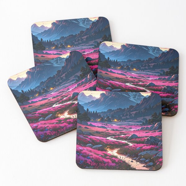 Item preview, Beautiful Floral Valley | Anime Wallpaper | Anime Landscape designed and sold by typoinspired.