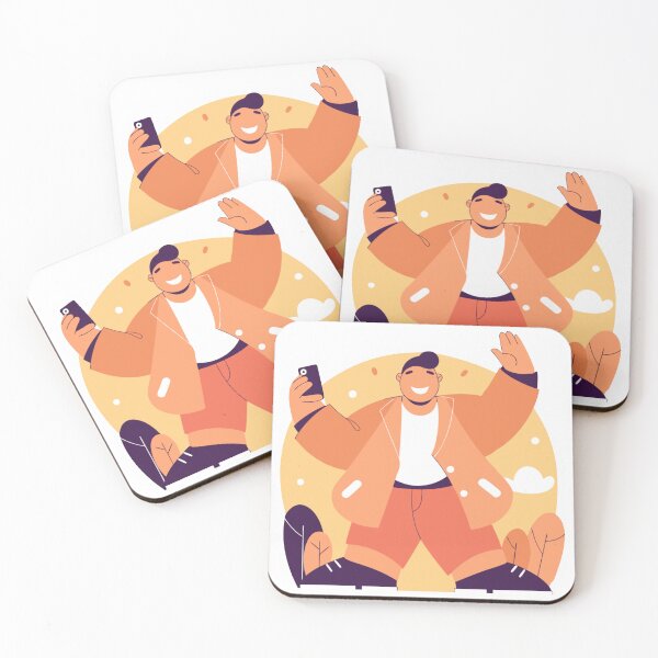 Item preview, funny guy with mobile phone designed and sold by alexandr-art.