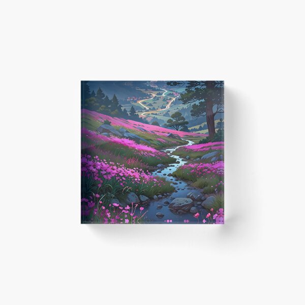 Item preview, Beautiful Floral Valley | Anime Wallpaper | Anime Landscape designed and sold by typoinspired.