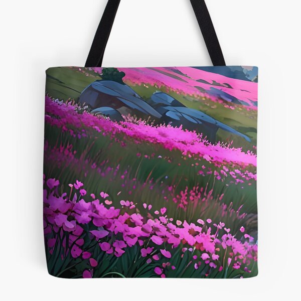 Item preview, Beautiful Floral Valley | Anime Wallpaper | Anime Landscape designed and sold by typoinspired.