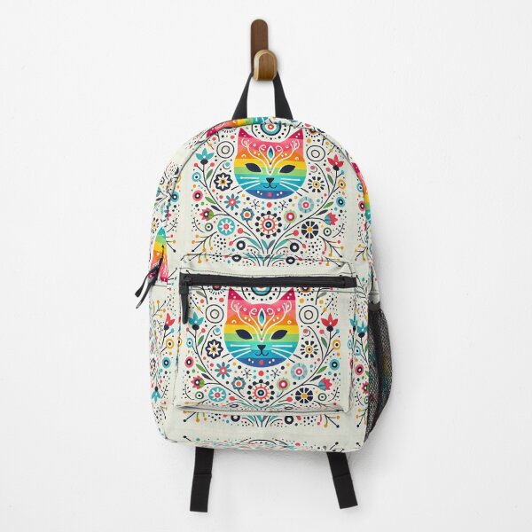 Artikelvorschau, Skandinavische Volkskunst-Regenbogentiere - süße bunte Katze von heidiannemorris entworfen und verkauft von FOLK ART FUSION by heidiannemorris.