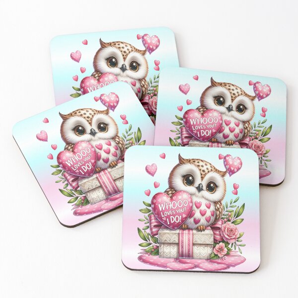 Item preview, cute valentine owl with hearts designed and sold by LoneAngel.