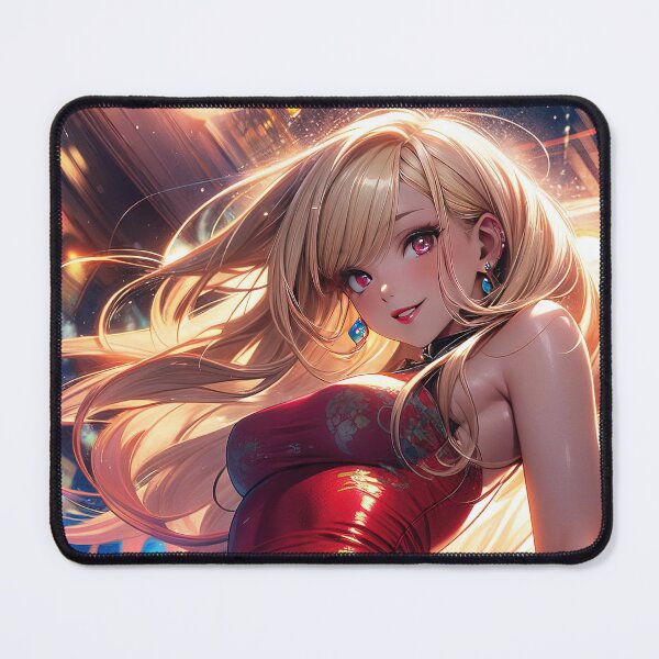 Item preview, Red kimono blonde girl in Neo City designed and sold by TheArtistOf2022.