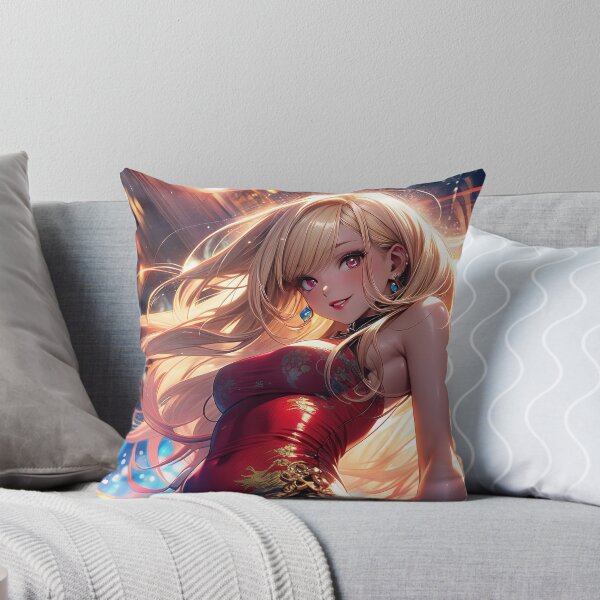Item preview, Red kimono blonde girl in Neo City designed and sold by TheArtistOf2022.