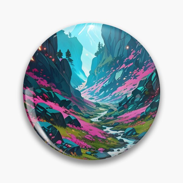 Item preview,  Beautiful Floral Valley | Anime Wallpaper | Anime Landscape designed and sold by typoinspired.