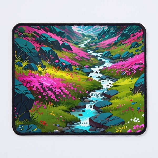 Item preview, Beautiful Floral Valley | Anime Wallpaper | Anime Landscape designed and sold by typoinspired.