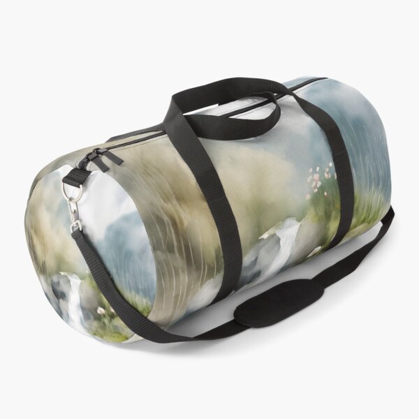 Item preview, Waterfall in Spring Landscape Watercolor Painting | Watercolor Landscape | Watercolor Art | Watercolor Scenery designed and sold by UnhingedBird.