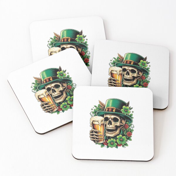 Item preview, Skull wearing a Leprechaun Hat designed and sold by Gentle40Winks.
