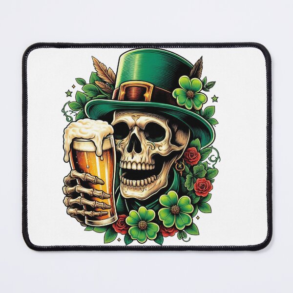 Item preview, Skull wearing a Leprechaun Hat designed and sold by Gentle40Winks.