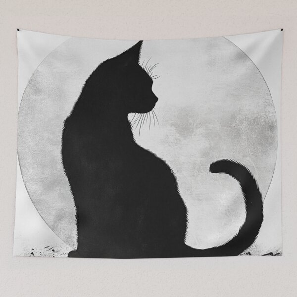 Item preview, Black Cat Silhouette Against The Moon designed and sold by GrinGalore.