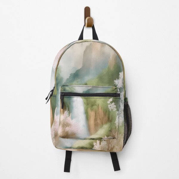 Item preview, Waterfall in Summer Landscape Watercolor Painting | Watercolor Landscape | Watercolor Art | Watercolor Scenery designed and sold by UnhingedBird.