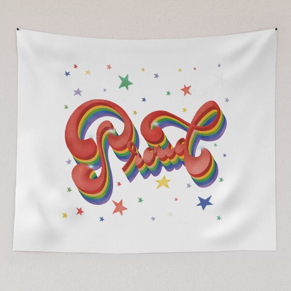Item preview, 70’s style lettering word Proud sticker, art designed and sold by BeUniqueByRomy.