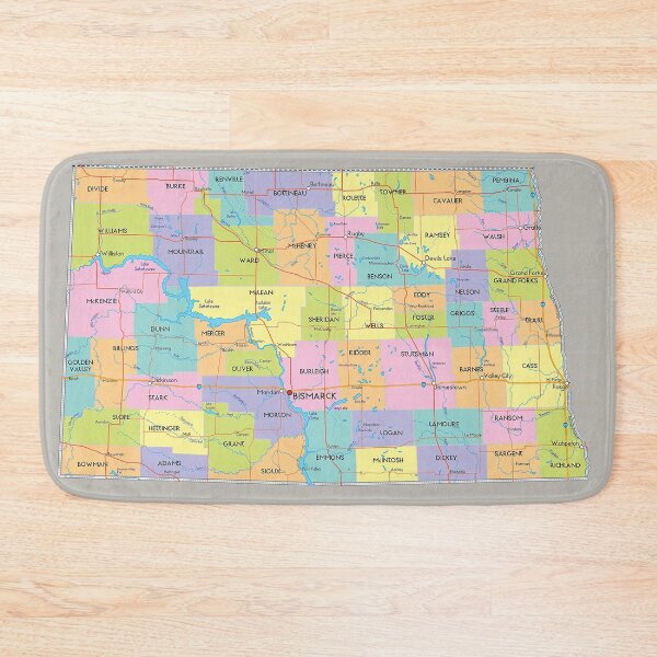 Item preview, North Dakota County Map designed and sold by Havocgirl.