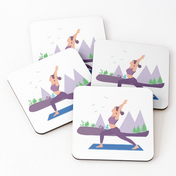 Item preview, Hand drawn illustration with beautiful young girl practicing yoga in the morning time designed and sold by MD Daud Haider Shaon.