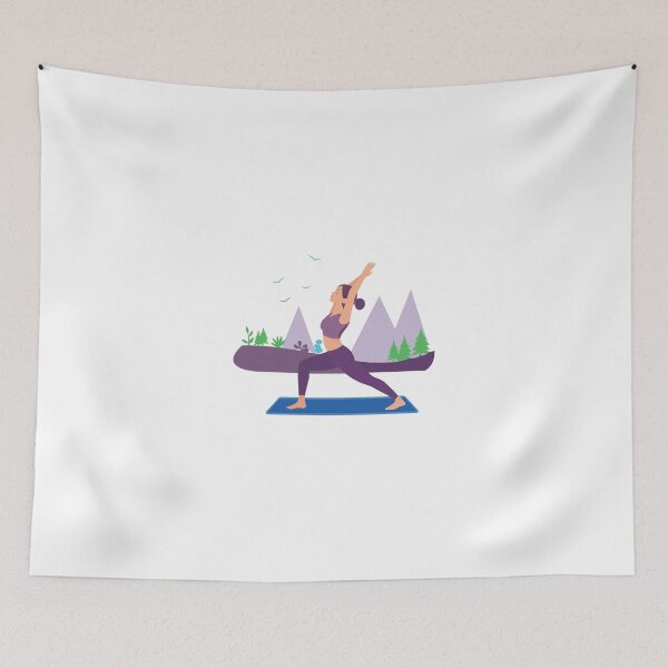 Item preview, Hand drawn illustration with beautiful young girl practicing yoga in the morning time designed and sold by MD Daud Haider Shaon.