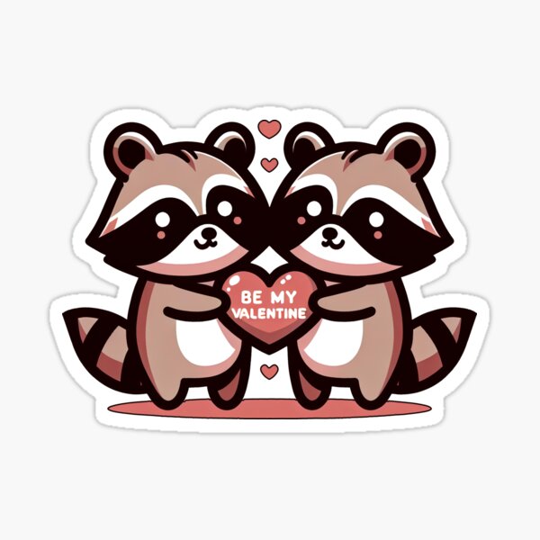 Item preview, Valentine's Day raccoons designed and sold by Kobeko.