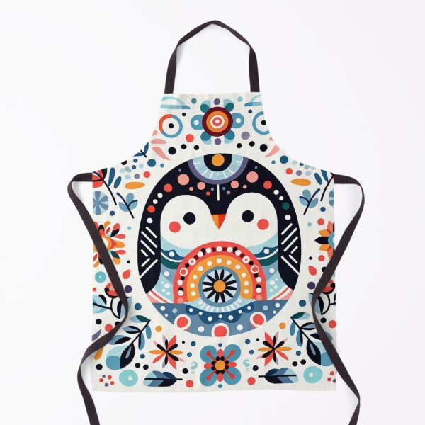 Item preview, Scandinavian Folk Art Rainbow Animals - Cute Colourful Penguin by heidiannemorris designed and sold by FOLK ART FUSION by heidiannemorris.