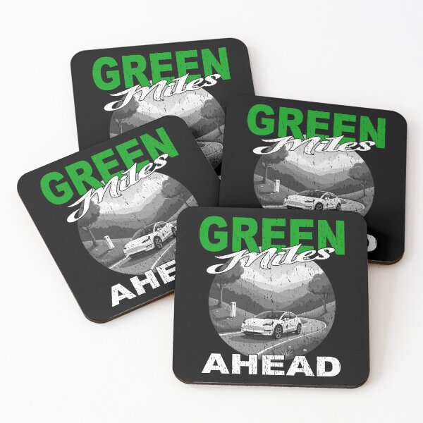 Item preview, GREEN MILES AHEAD cool Electric Car design electric driver EV fast charging road trip designed and sold by Jt41.