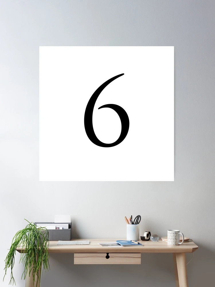 Number Six / 6 - Stylish Serif Font (Black)