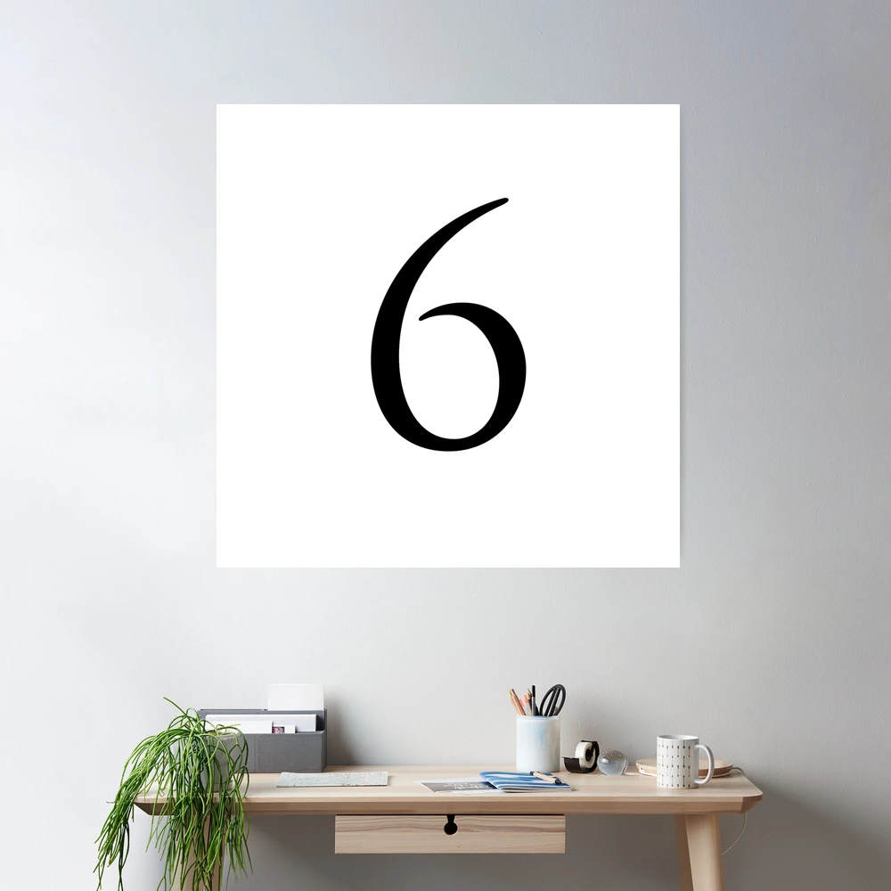 Number Six / 6 - Stylish Serif Font (Black)