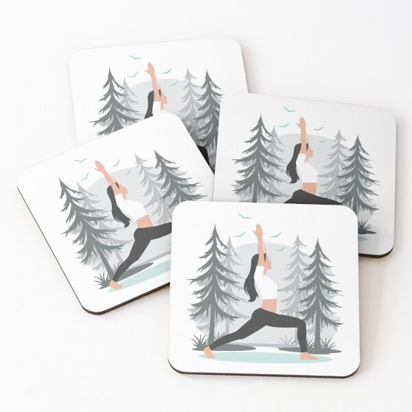 Item preview, Hand drawn illustration with beautiful young girl practicing yoga in the morning time designed and sold by MD Daud Haider Shaon.
