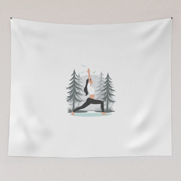 Item preview, Hand drawn illustration with beautiful young girl practicing yoga in the morning time designed and sold by MD Daud Haider Shaon.