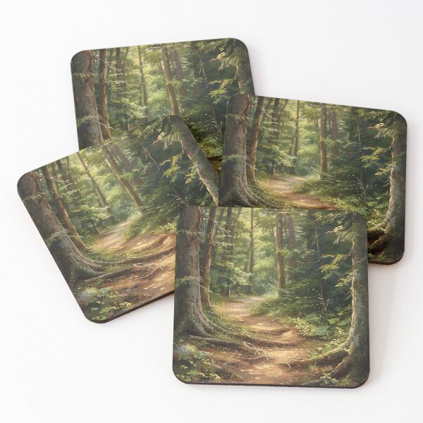 Item preview, Path in green forest painting designed and sold by TheArtistOf2022.