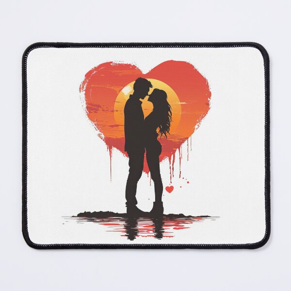 Item preview, Silhouette couple lovers with heart logo designed and sold by TheArtistOf2022.