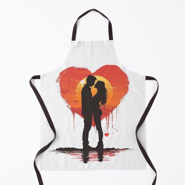 Item preview, Silhouette couple lovers with heart logo designed and sold by TheArtistOf2022.