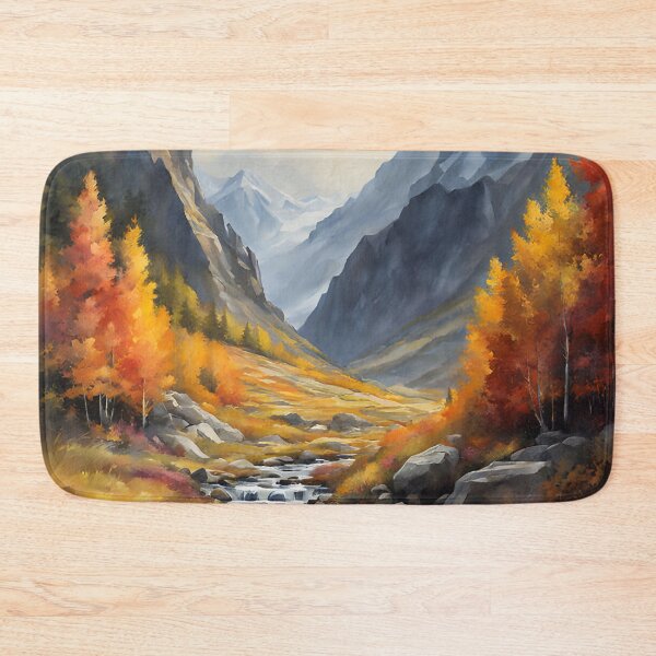 Item preview, Mountains in Autumn Landscape Watercolor Painting | Watercolor Landscape | Watercolor Art | Watercolor Scenery designed and sold by UnhingedBird.