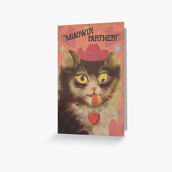 Item preview, MIAOWDY PARTNER! - The Purr-fect Greeting Card for Any Occasion! designed and sold by ToruandMidori.