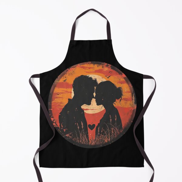 Item preview, Silhouette couple lovers with heart logo designed and sold by TheArtistOf2022.
