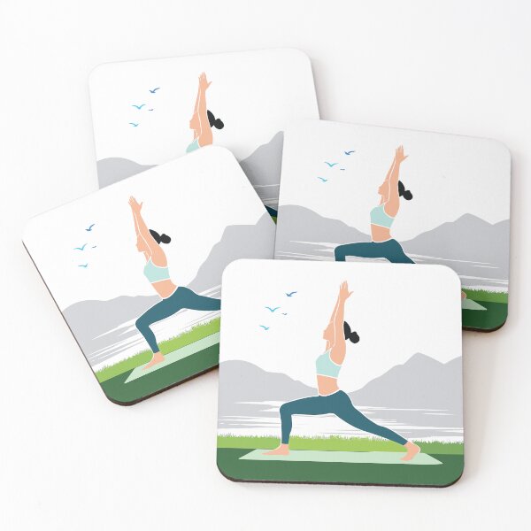 Item preview, Hand drawn illustration with beautiful young girl practicing yoga in the morning time designed and sold by MD Daud Haider Shaon.