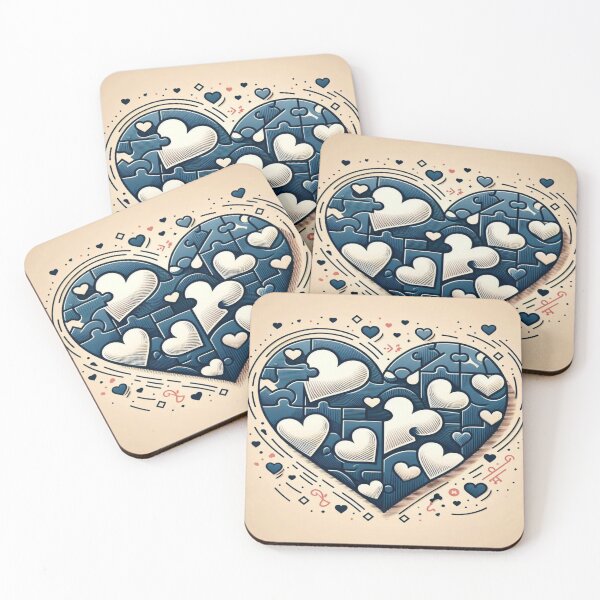 Artikelvorschau, Valentinstagsmuster mit Puzzlethema entworfen und verkauft von Imaginarium of Chaos falcon88 .