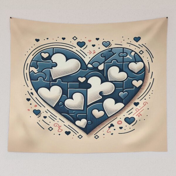 Artikelvorschau, Valentinstagsmuster mit Puzzlethema entworfen und verkauft von Imaginarium of Chaos falcon88 .