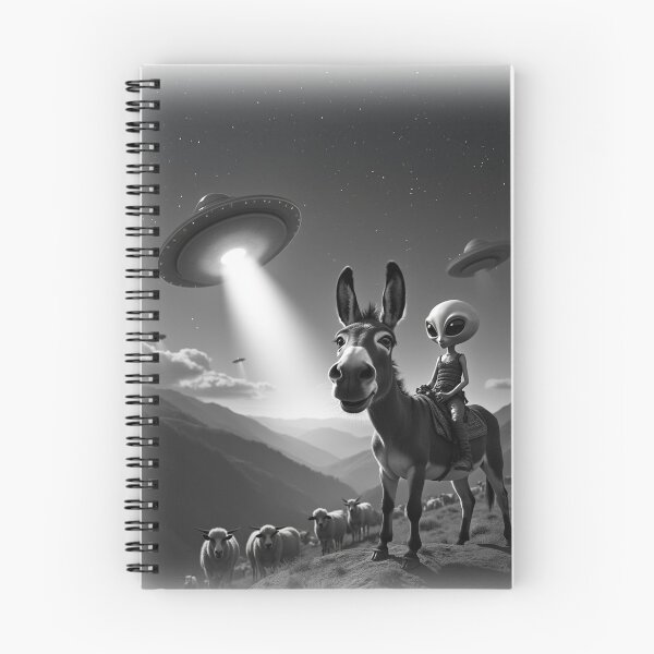 Item preview, Donkey Alien Abductions Selfie: A fun and hilarious pattern featuring animals taking selfies with aliens during an unexpected encounter. designed and sold by Camel & Quirk.
