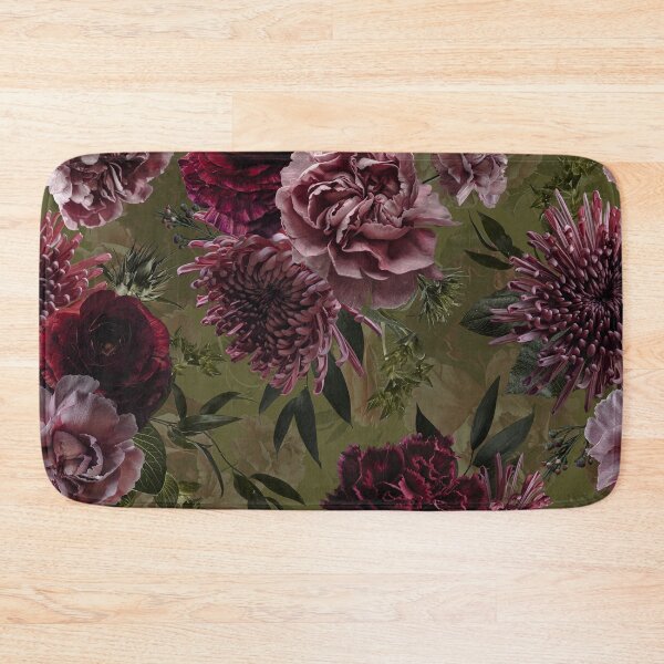 Item preview, Vintage Dramatic Glamour Real Moody Florals - Dark Roses And chrysantems - green - double layer  designed and sold by UtArt.