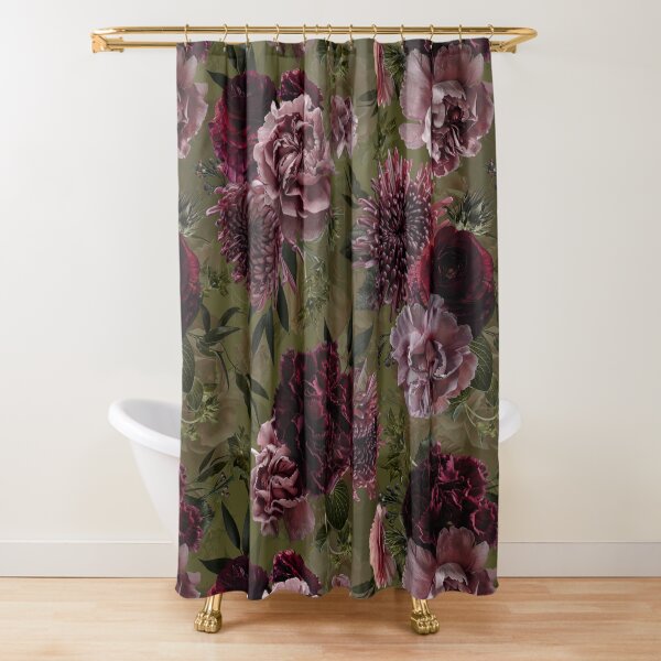 Vista previa del artículo con la obra «Glamour dramático vintage con flores reales y melancólicas: rosas oscuras y crisantemos, verde, doble capa», diseñado y vendido por UtArt.