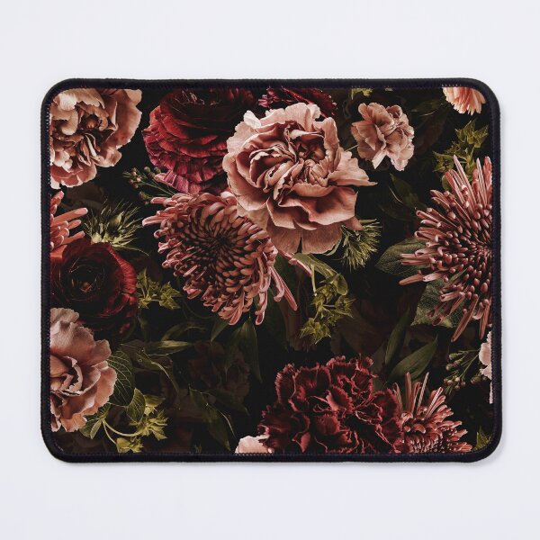 Item preview, Vintage Dramatic Glamour Real Moody Florals - Dark Roses And chrysantems - sepia black - double layer  designed and sold by UtArt.