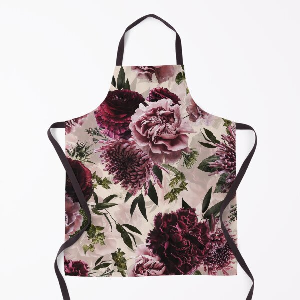 Item preview, Vintage Dramatic Glamour Real Moody Florals - Dark Roses And chrysantems - pale pink - double layer  designed and sold by UtArt.