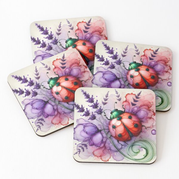 Item preview, Blooming Guardian Ladybug – Abstract Floral Art by LaLi Designs designed and sold by LaLi-Designs.
